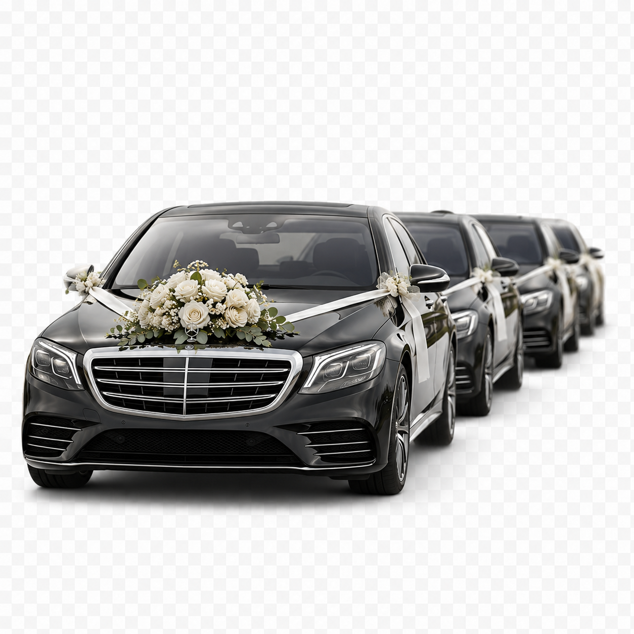 Cortège de Mercedes décorées