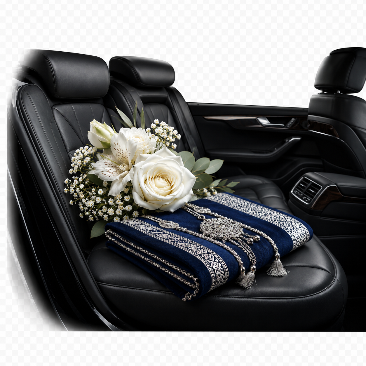 Intérieur de voiture avec fleurs